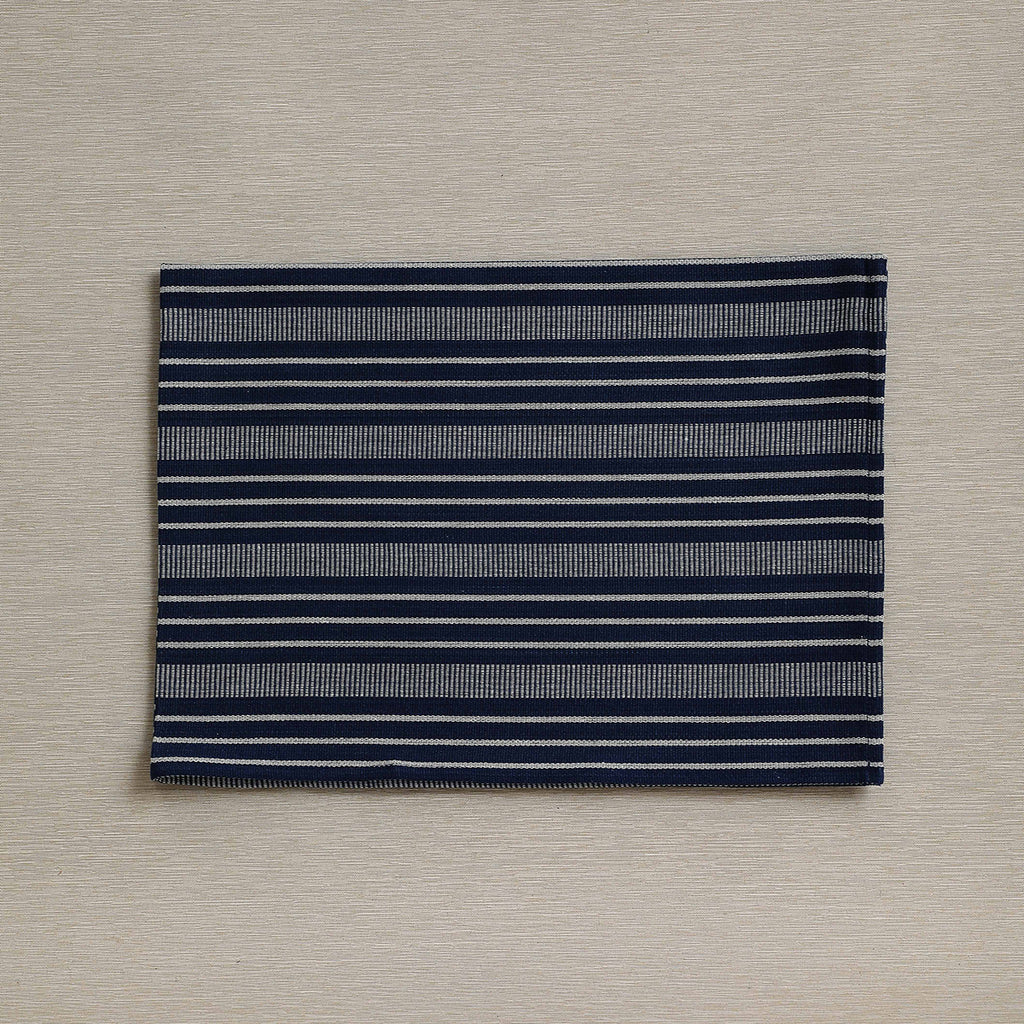 Navy kitchen towel with white stripes