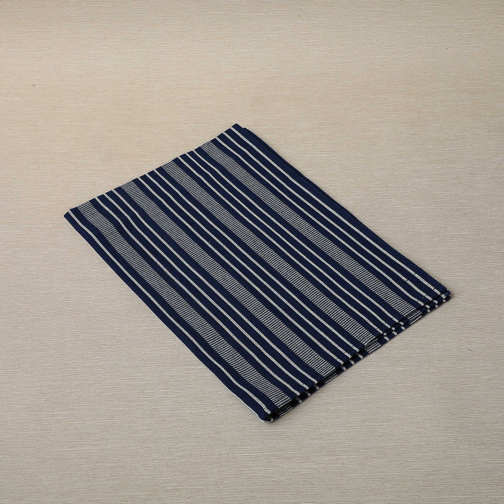 Navy kitchen towel with white stripes