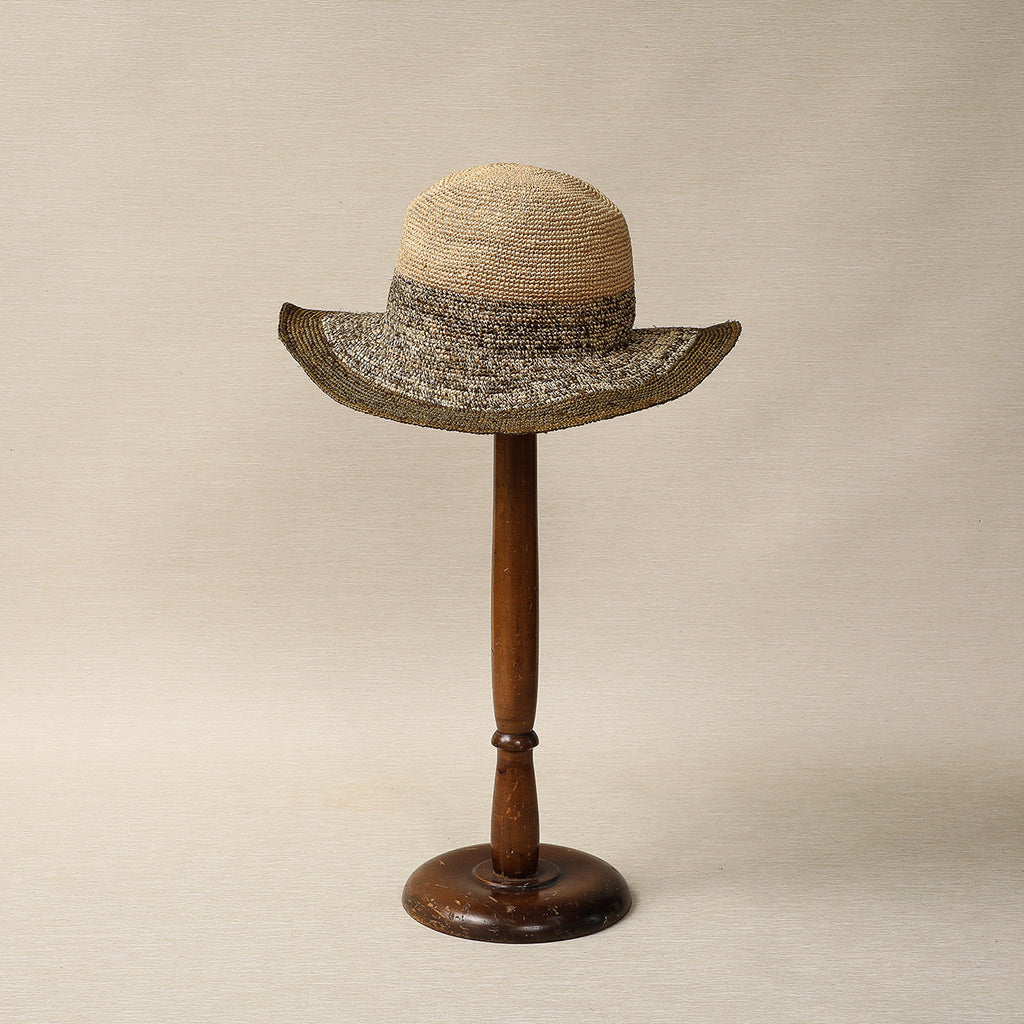 Two tone raffia hat