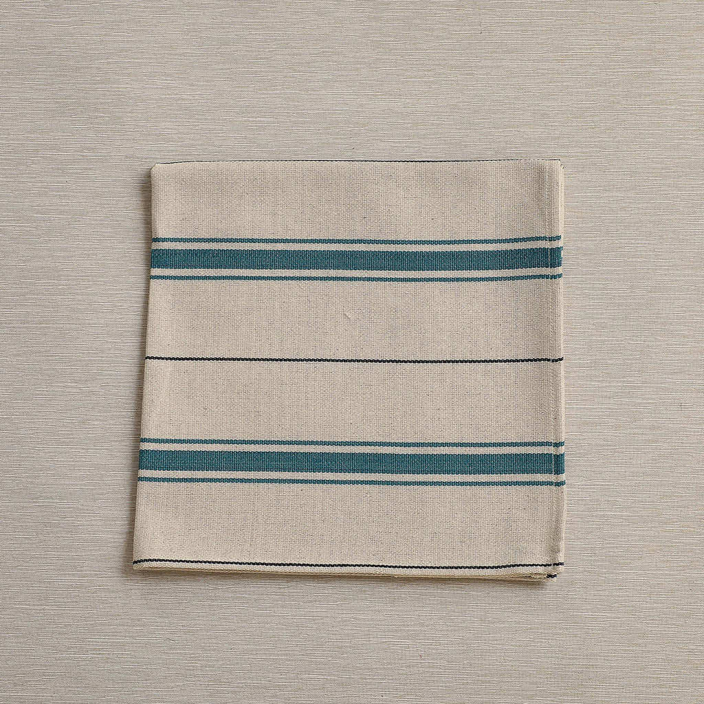 Teal stripe cotton napkin