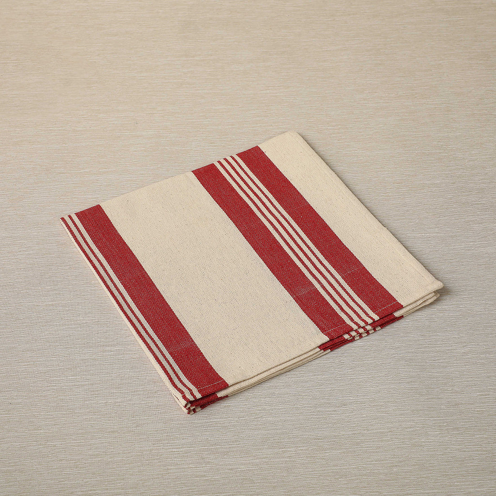 Red bistro stripe cotton napkin