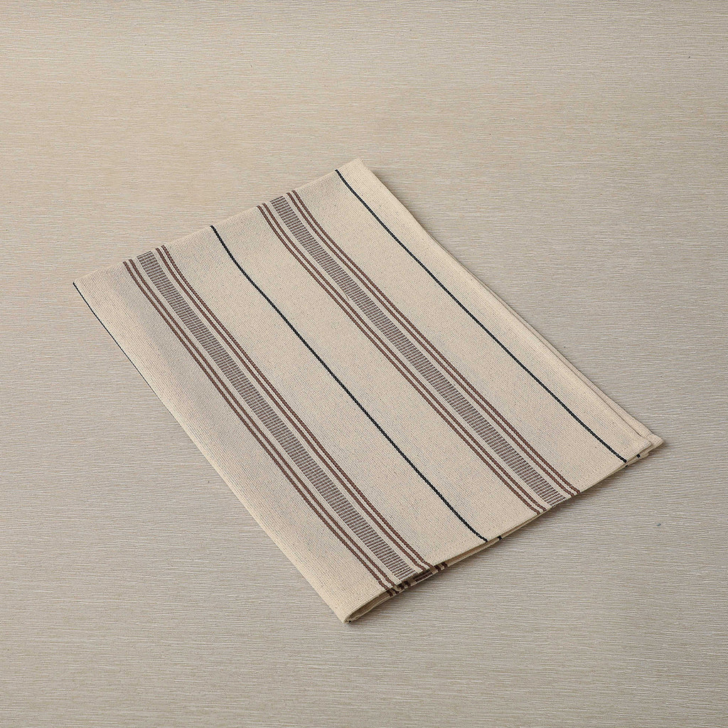Brown, black and grey stripe kitchen towel