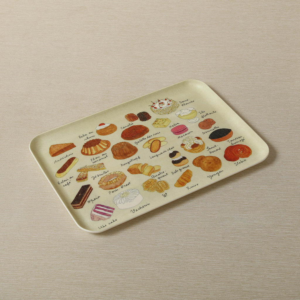 Foods motif linen coated trays