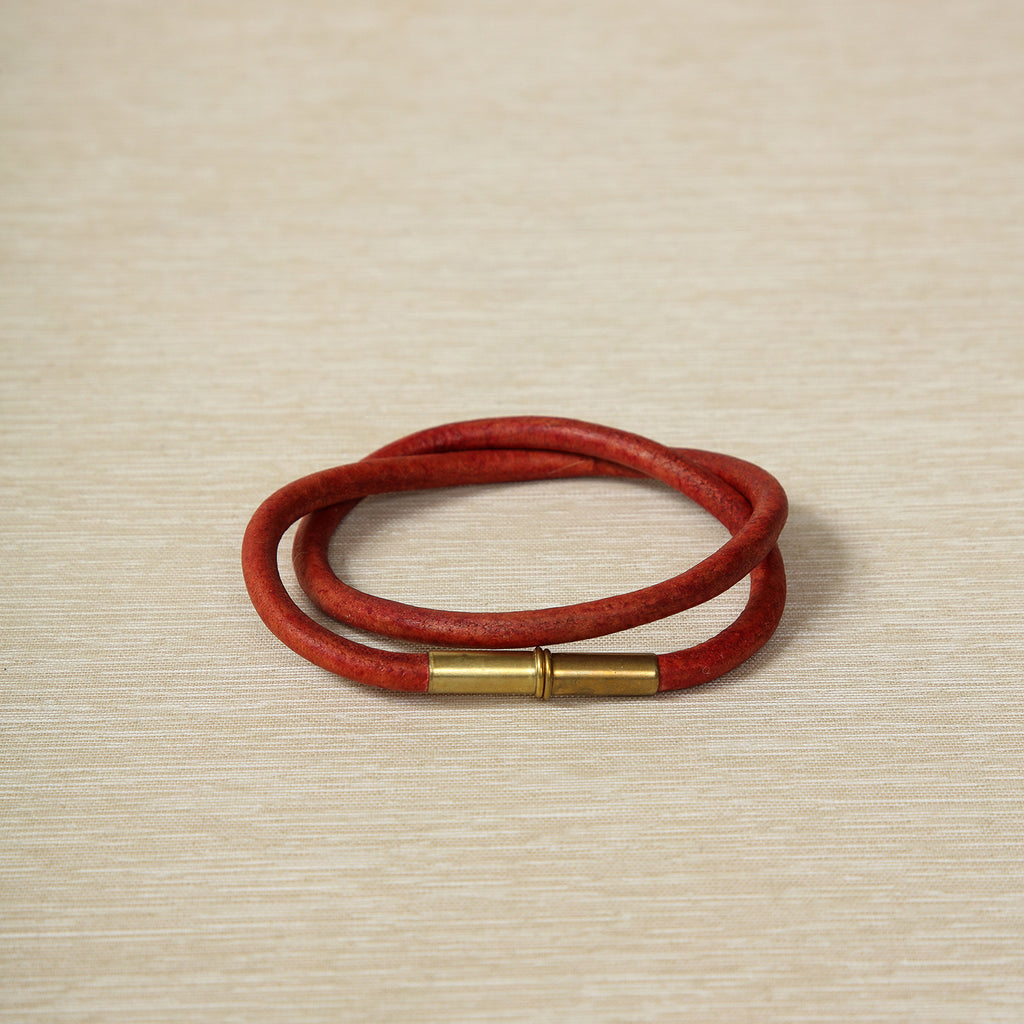 Leather cord bracelet with magnet closure
