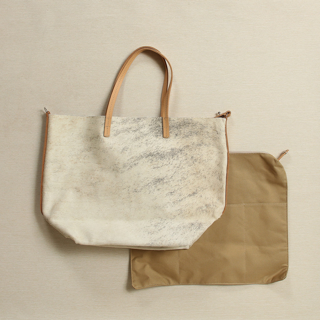 Leather hide tote