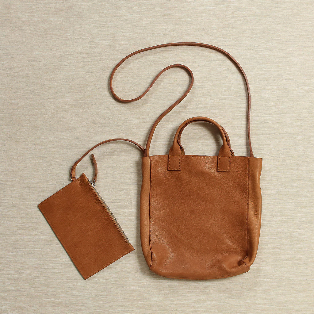 Leather Tote with pouch