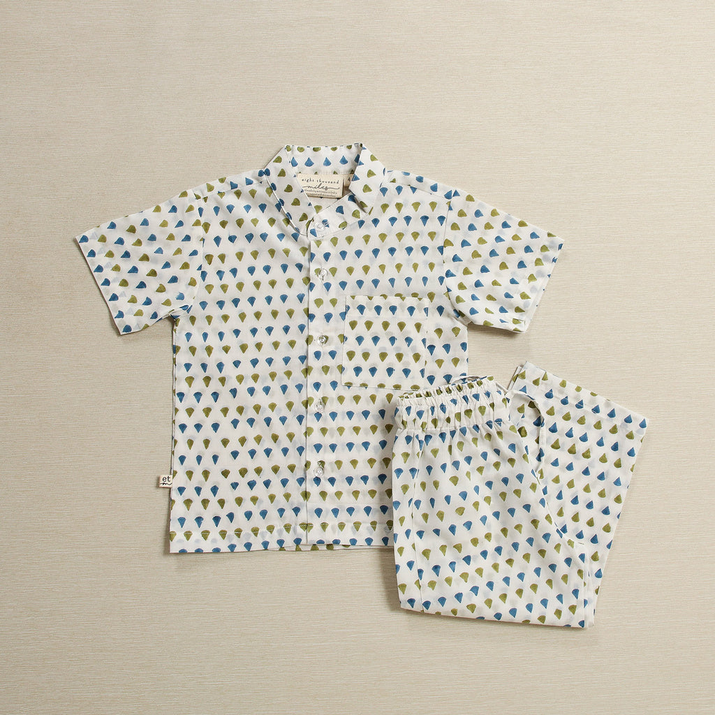 Kids Raindrop cotton pajama set