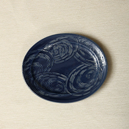 Song oval plates in denim