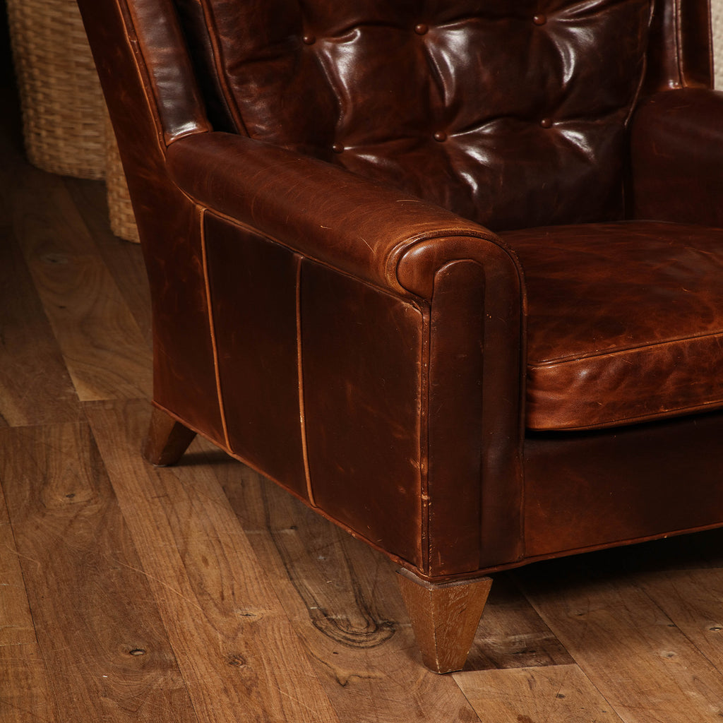 Dan Chair Upholstered in leather by Thomas O'Brien