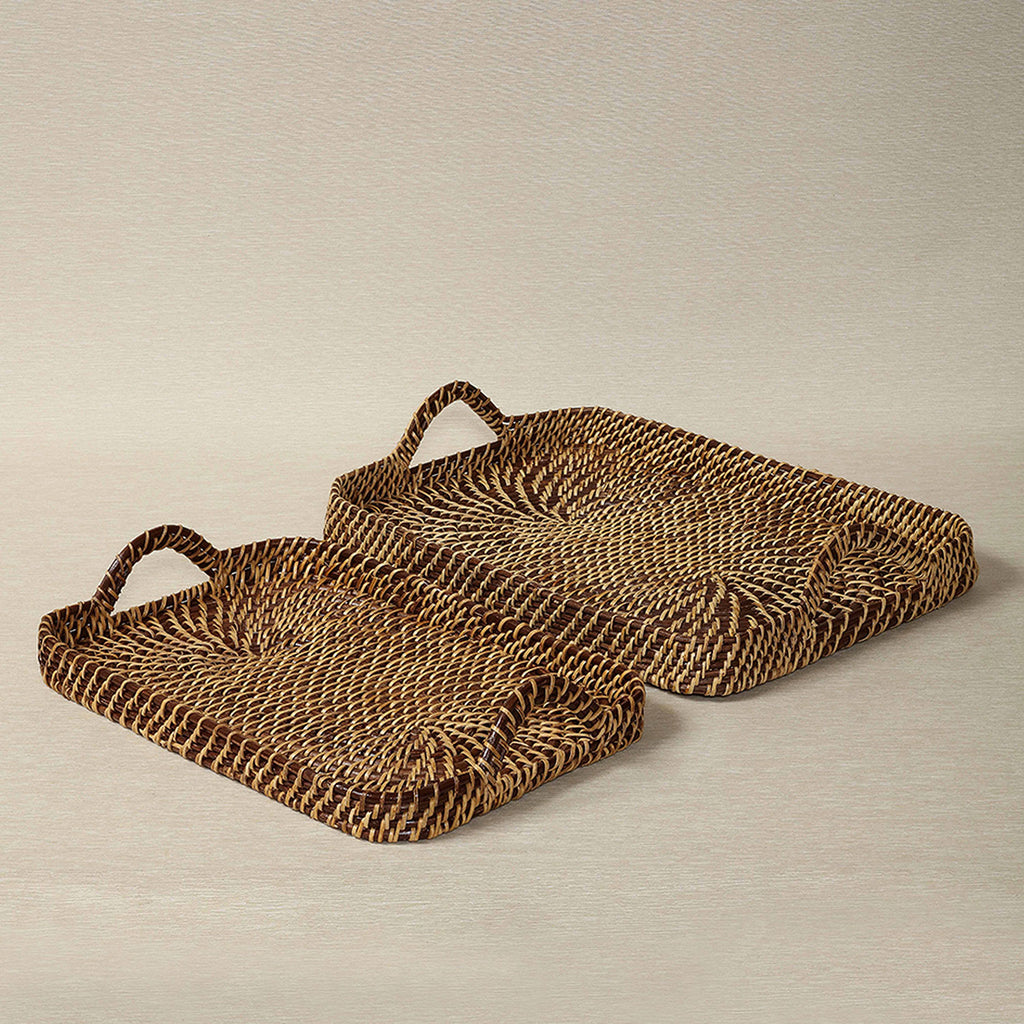 Rectangular brown and natural tray