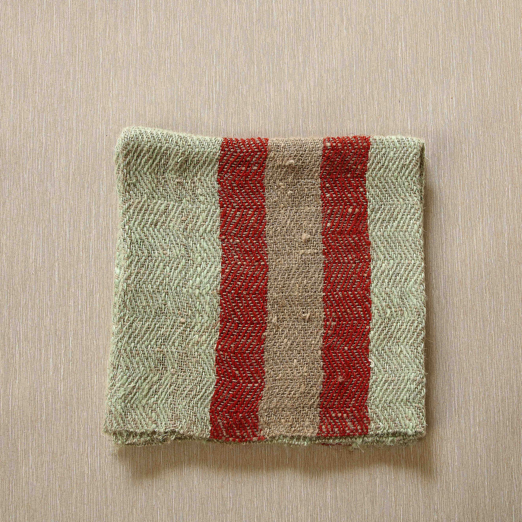 Handspun striped linen napkin