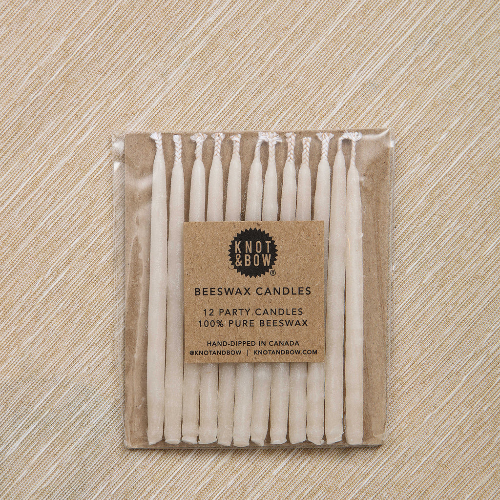 Ivory beeswax set of birthday candles