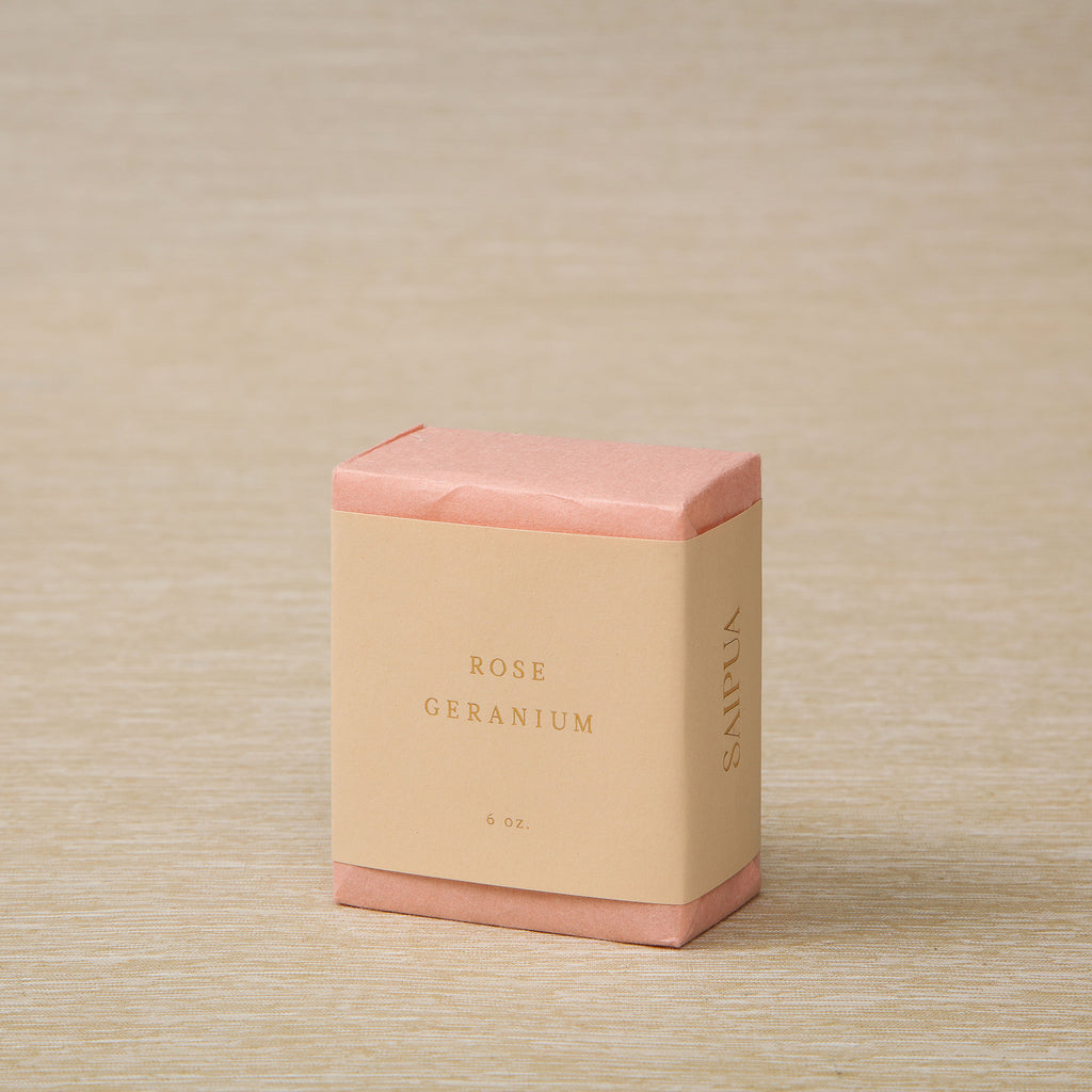 Handmade rose geranium soap, 6oz