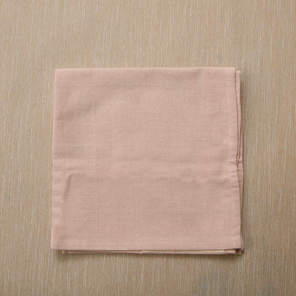 Pastel pink plain weave cotton napkin