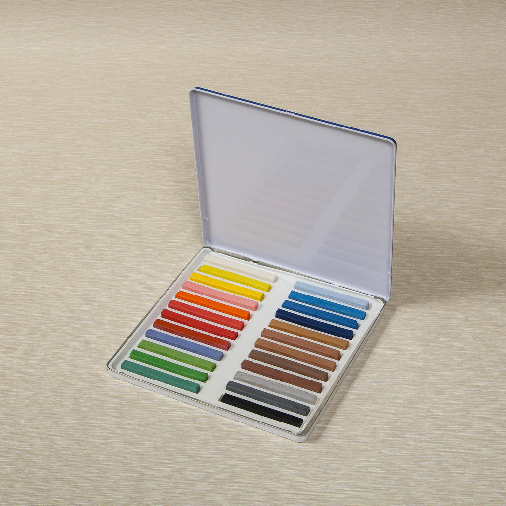 Set of 24 pastels in a tin, Pastella made in Germany