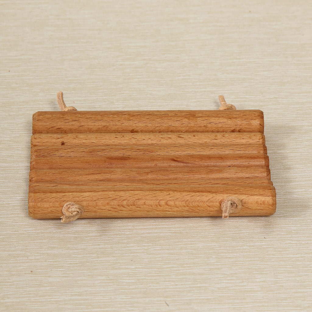 Rolled Beech & Leather Soap dish