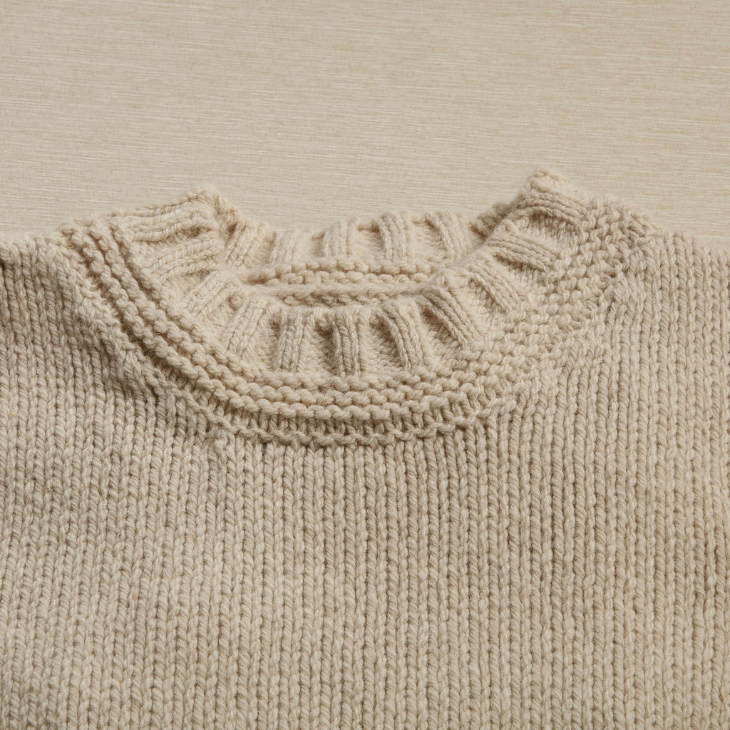 Women's plain crew Irish knit sweater