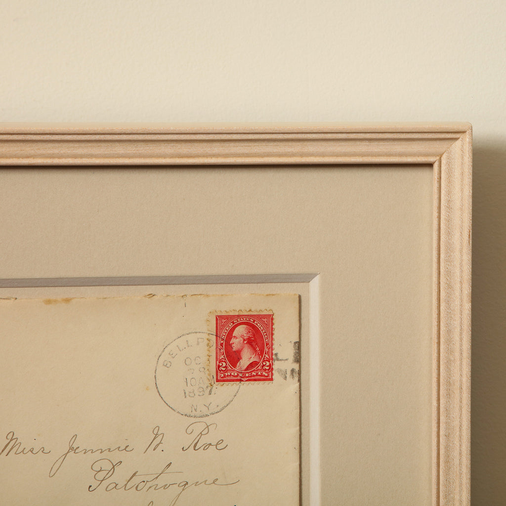 Maple framed Jennie Roe envelope c.1897