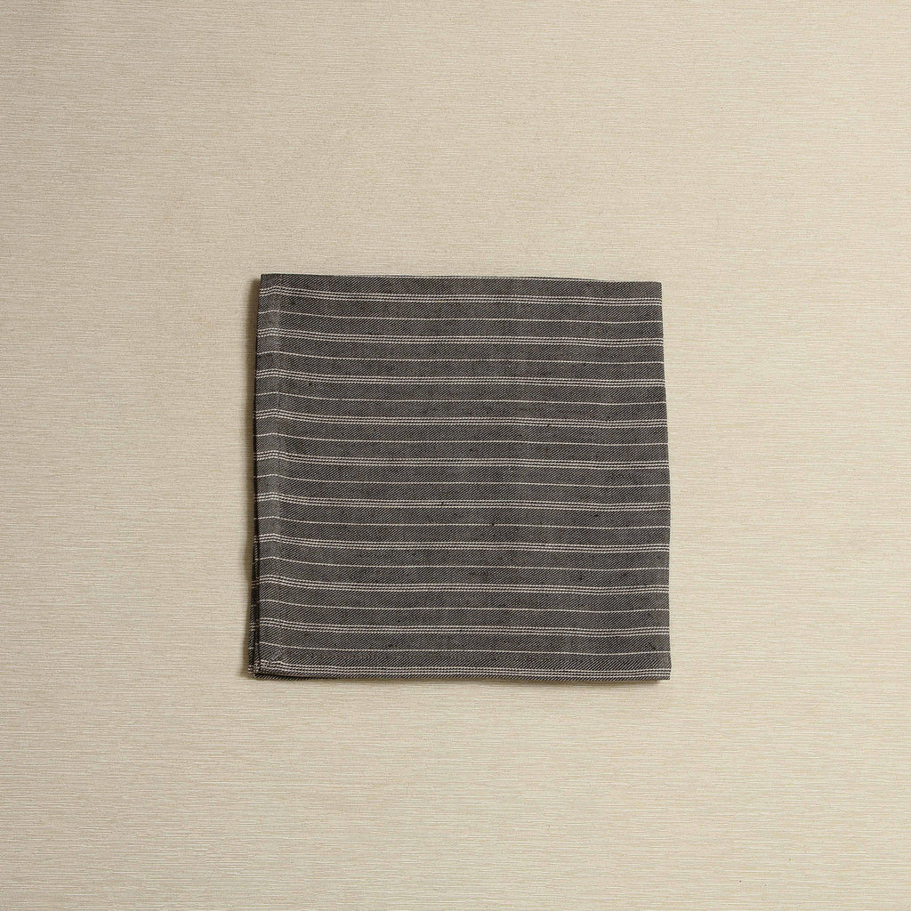 Charcoal linen striped napkin
