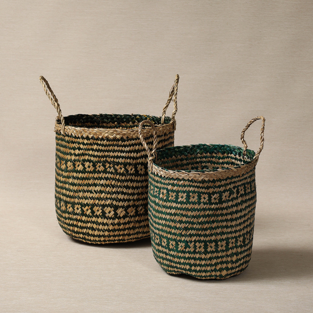 Green Vietnamese Flower Basket