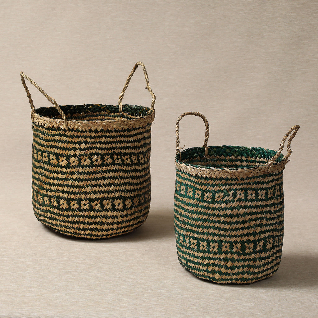 Green Vietnamese Flower Basket