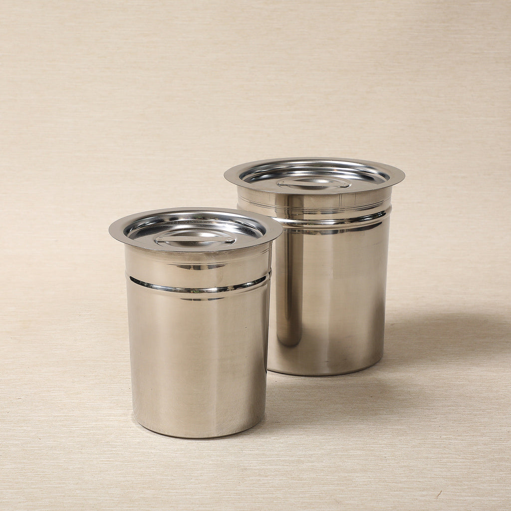 Industrial stainless steel kitchen containers