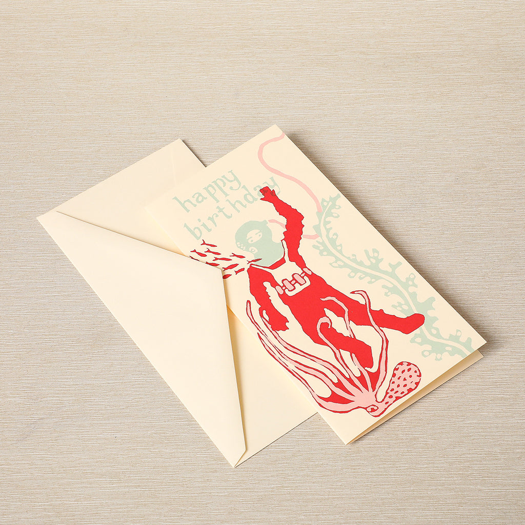 Long Happy Birthday Deep Sea Diver Card | Copper Beech