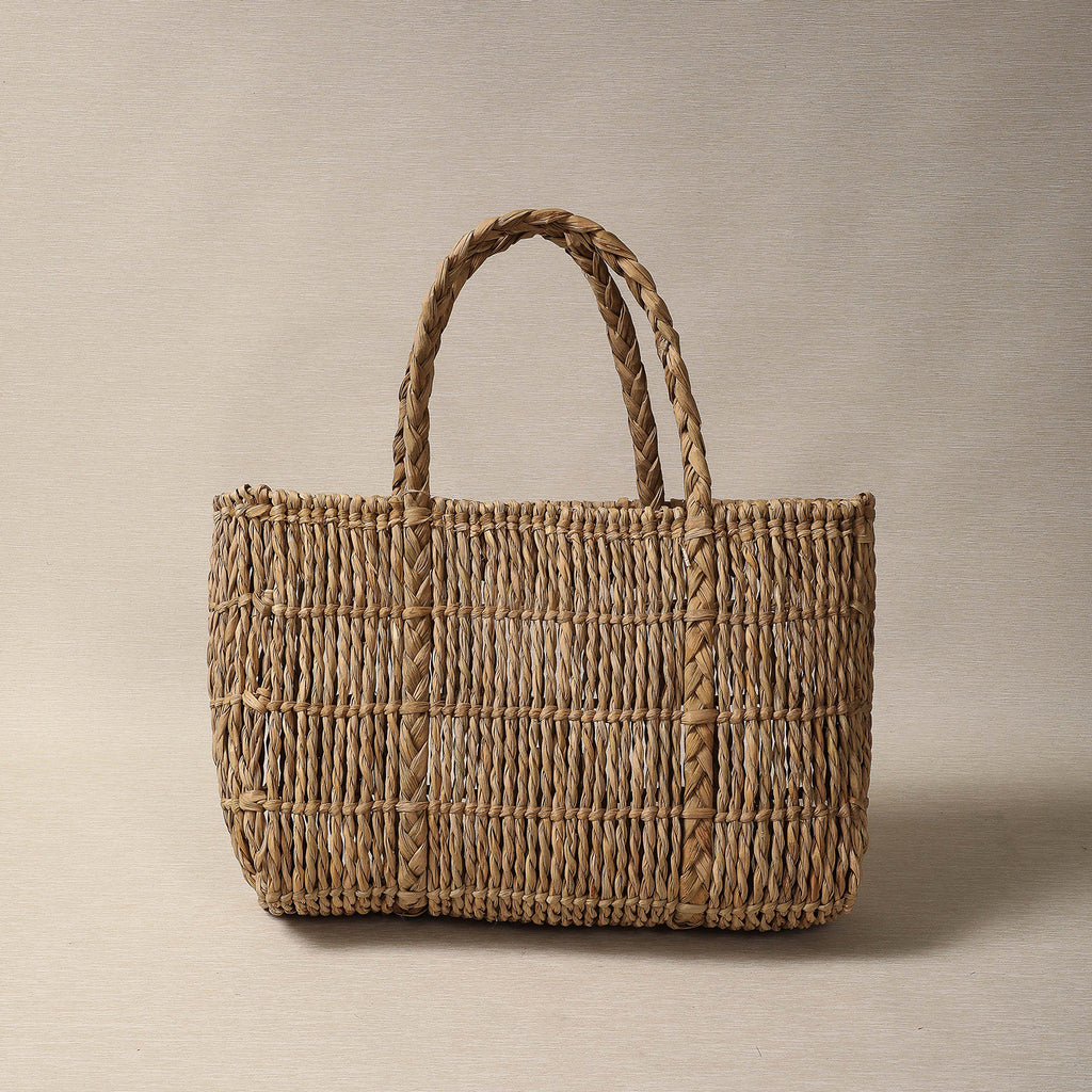 Inea fiber basket tote with braided handle