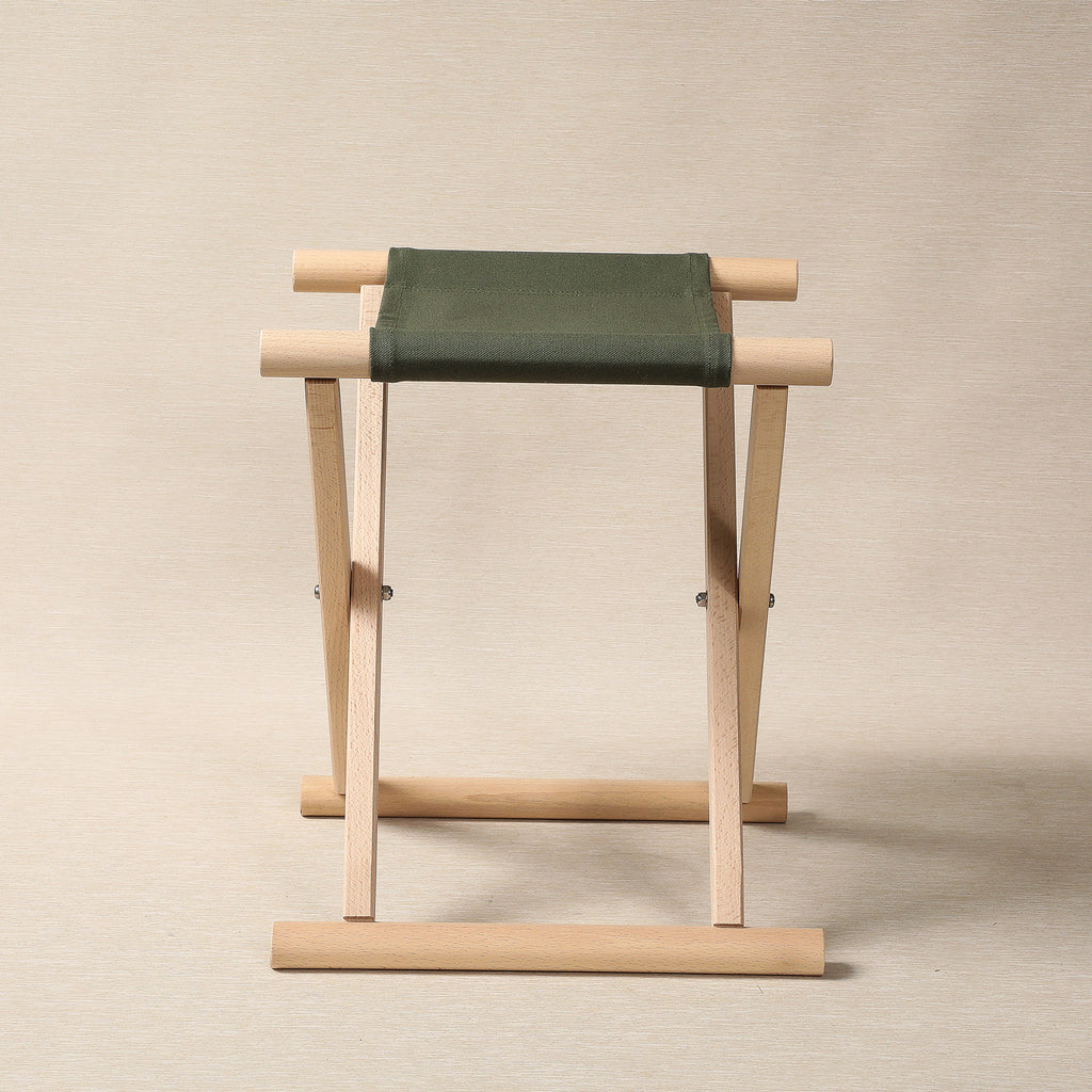 Handmade beech & canvas folding stool