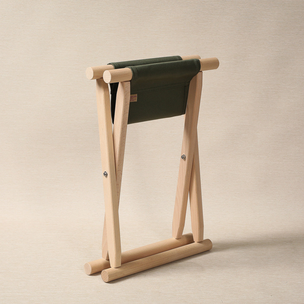 Handmade beech & canvas folding stool