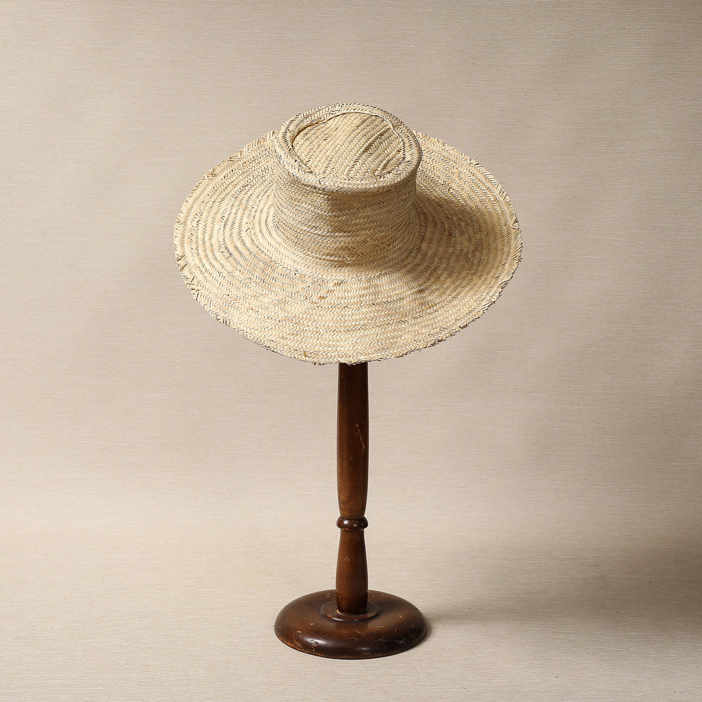 Woven palm leaf sun hat