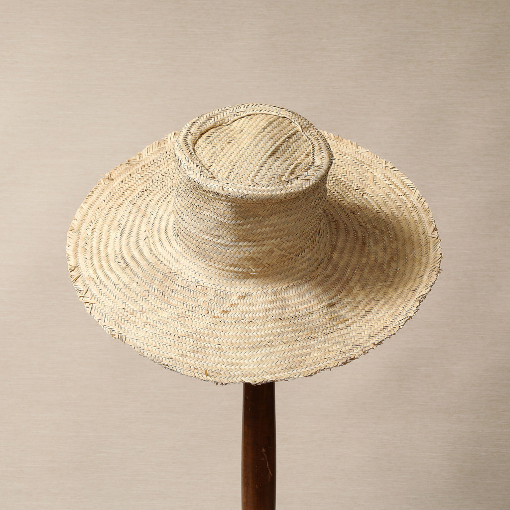 Woven palm leaf sun hat