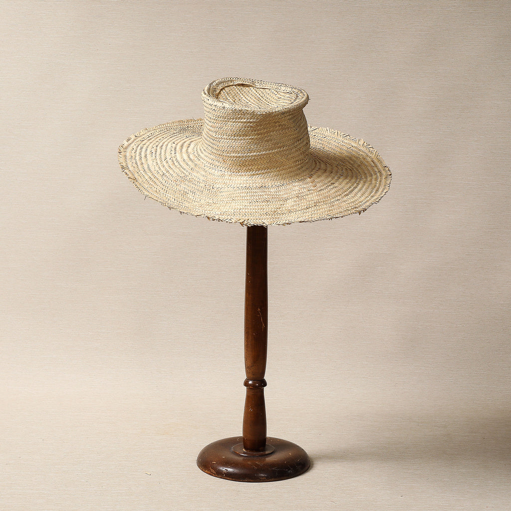 Woven palm leaf sun hat