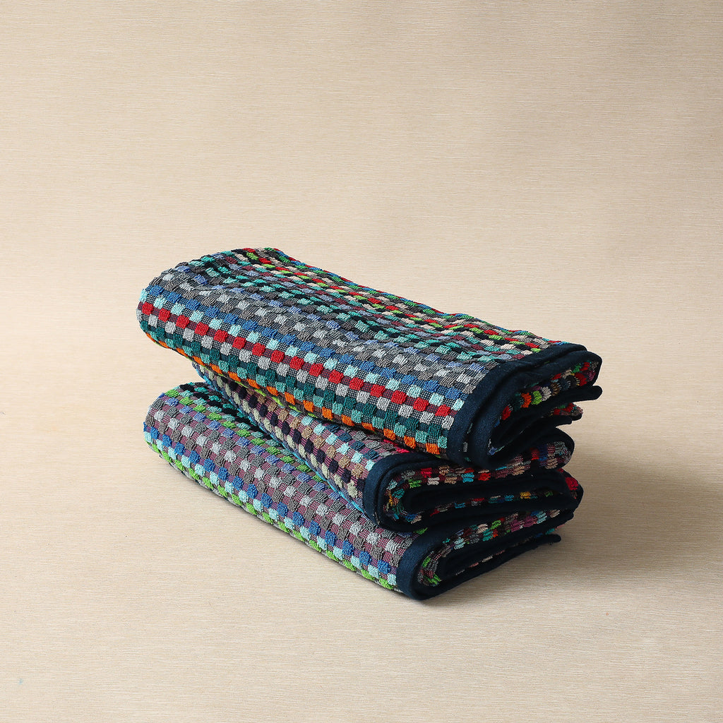Colorful textured spa towels