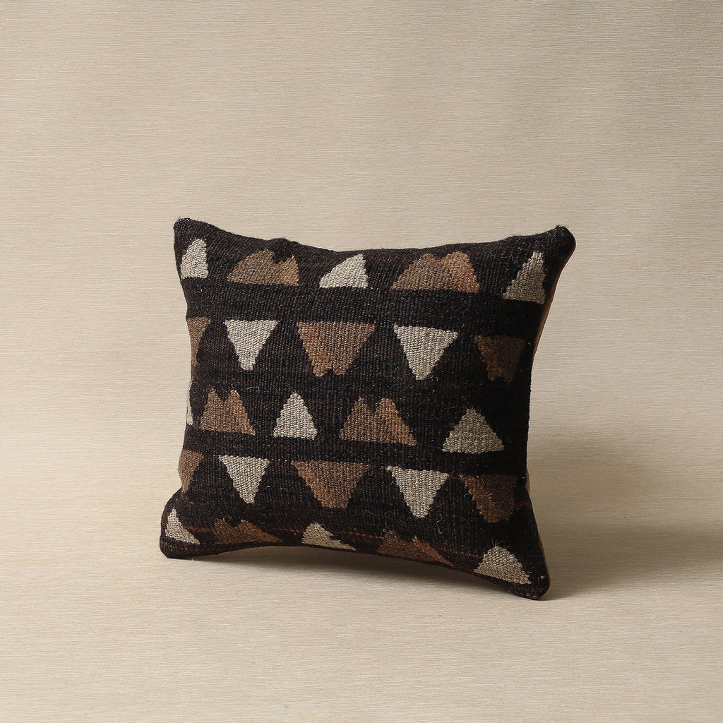 16" Double Vision kilim cushion in dark brown