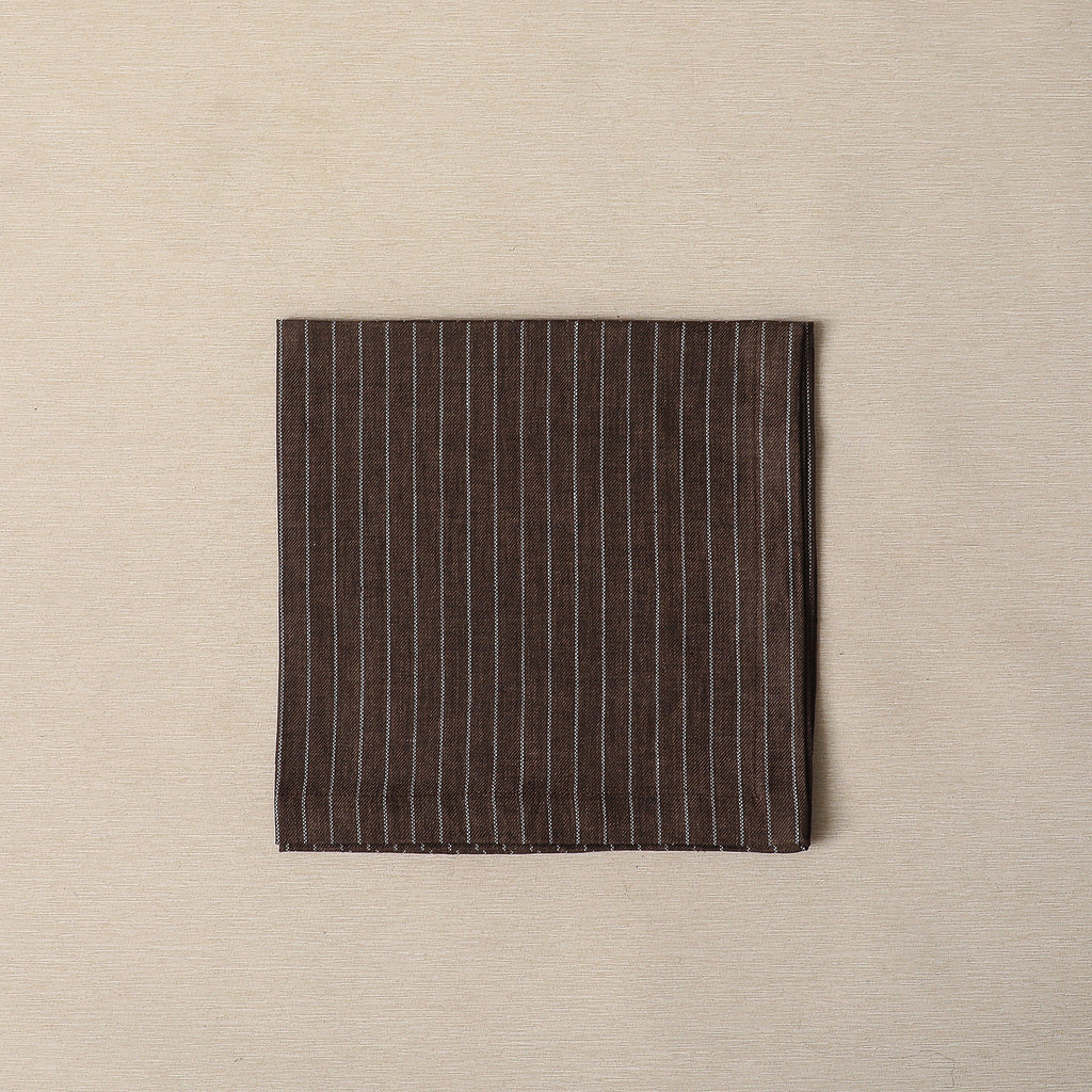 Brown Pinstripe Linen Napkin
