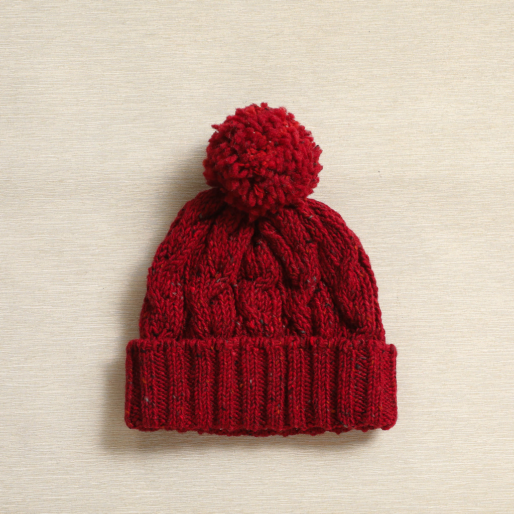 Chunky Cable Hat with Pom Pom