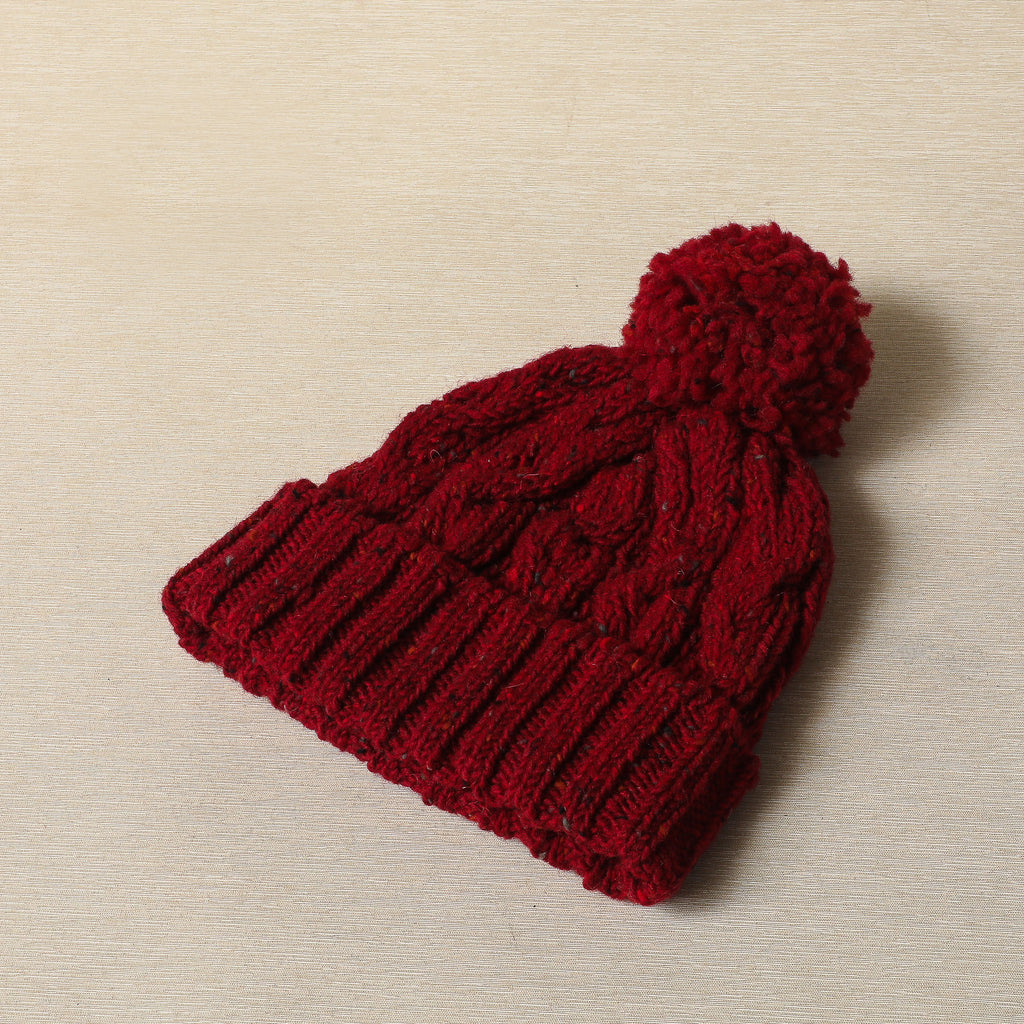 Chunky Cable Hat with Pom Pom