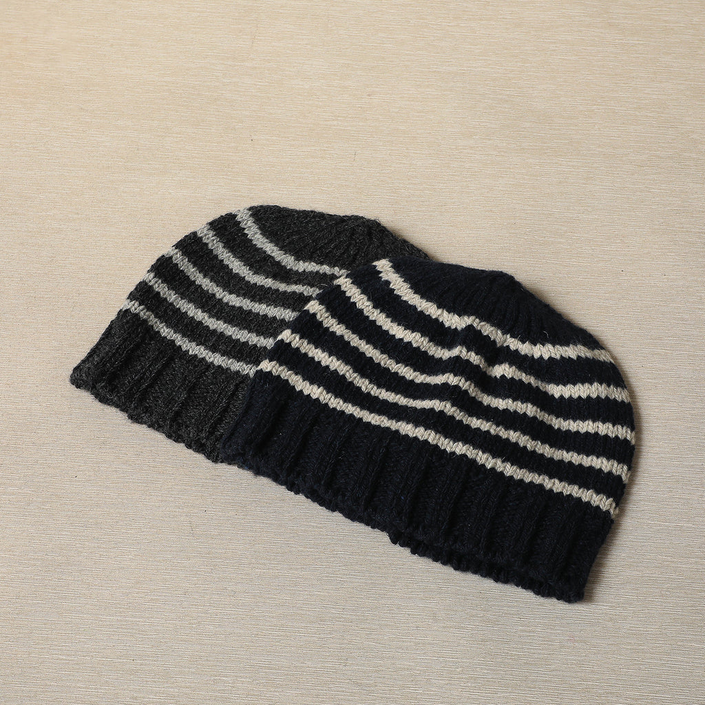 Simple Striped Knit Hat