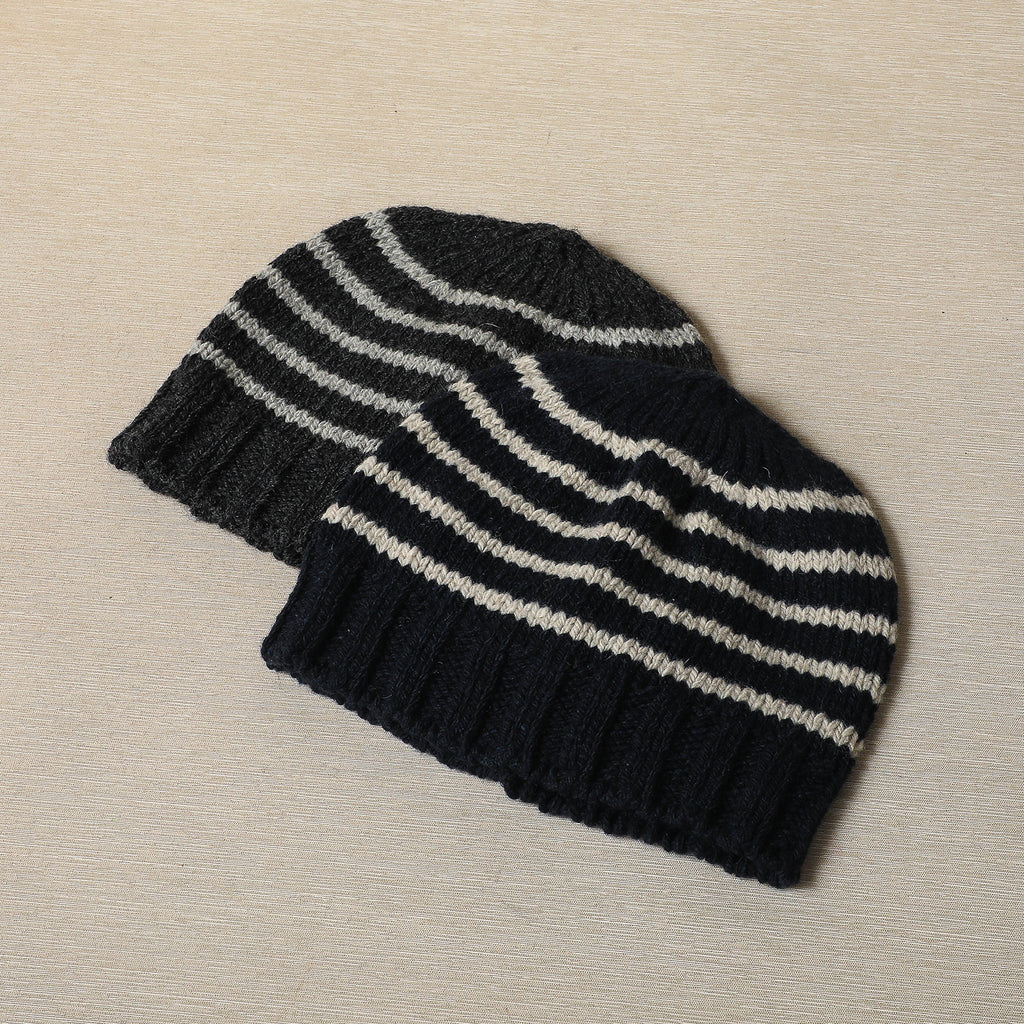 Simple Striped Knit Hat