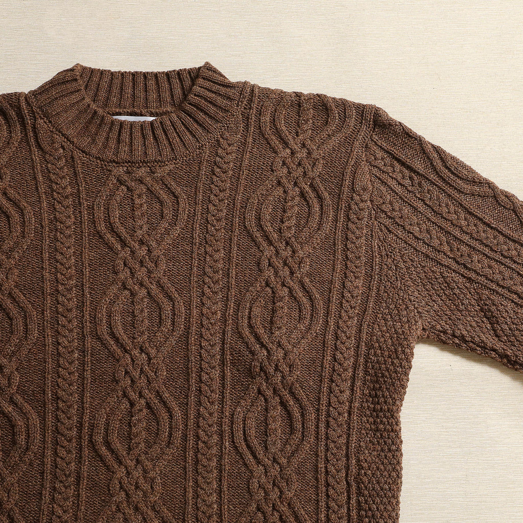 Aran Cable Seater in Pecan