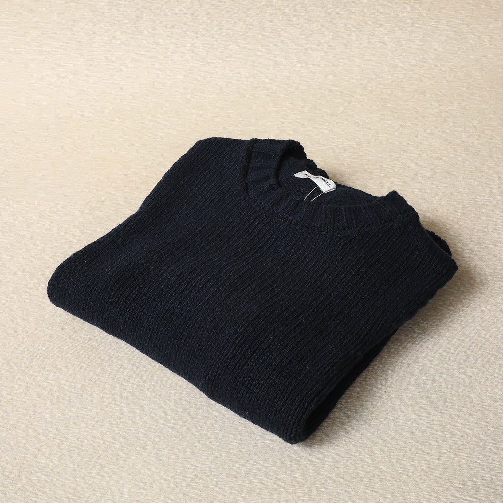Men's Guernsey Knit Sweater in Navy