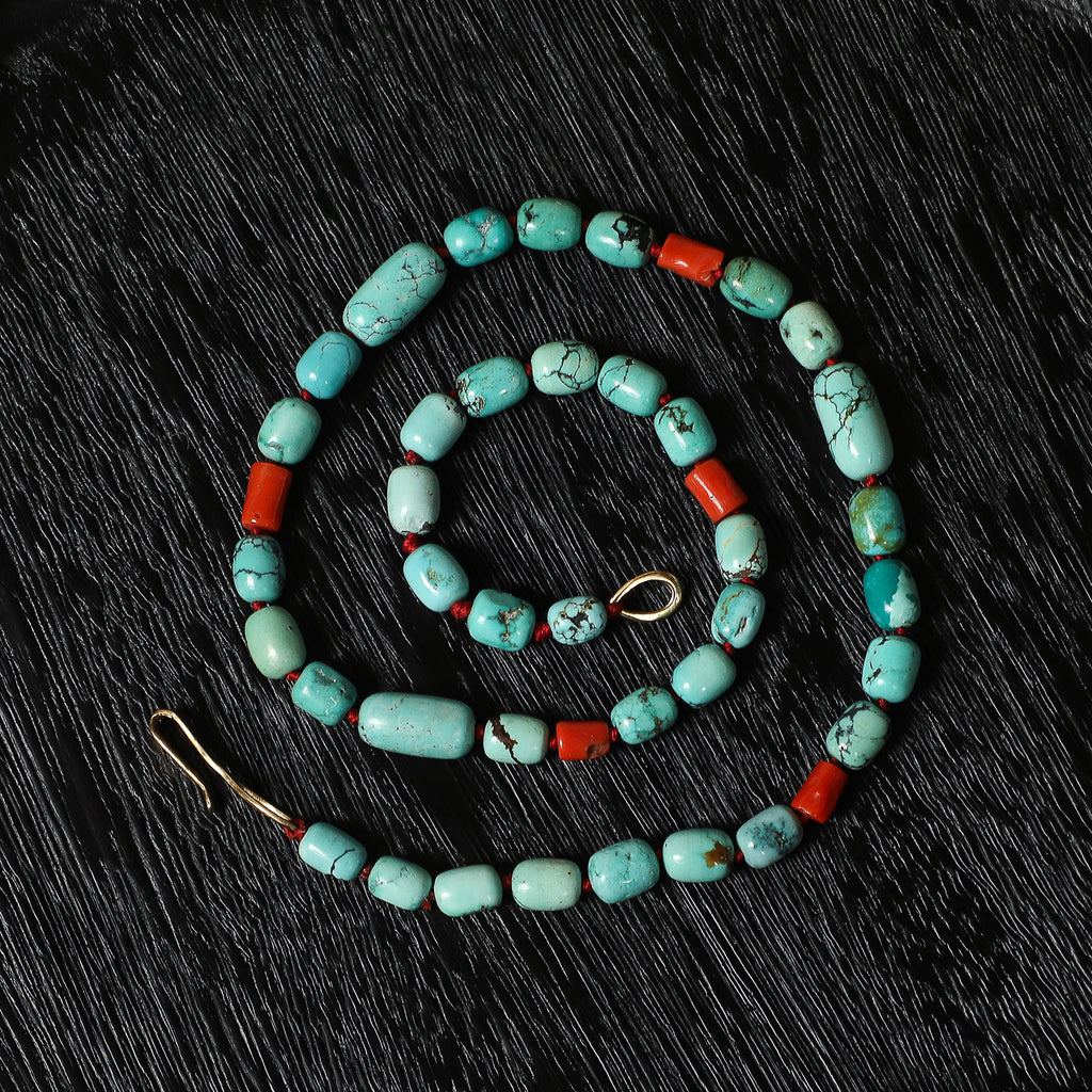 Chinese Turquoise & Coral Necklace