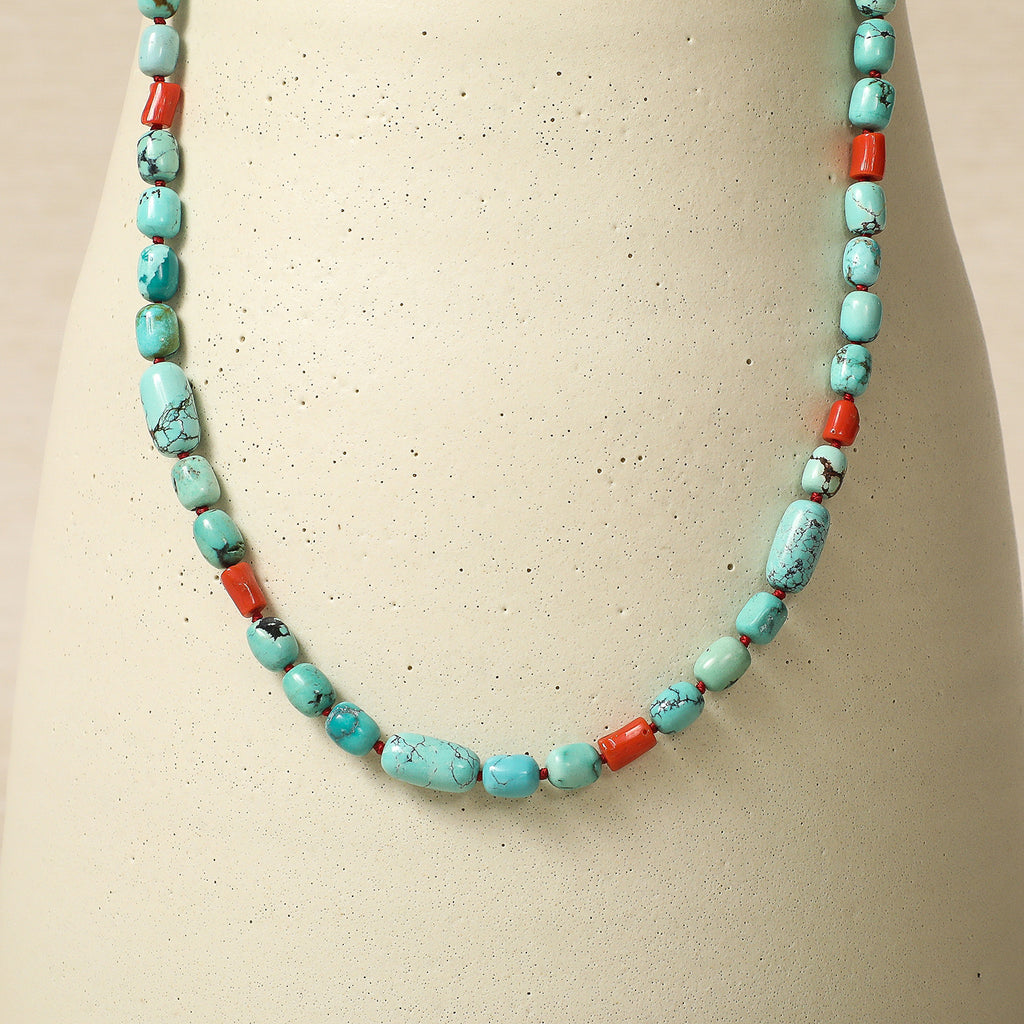 Chinese Turquoise & Coral Necklace