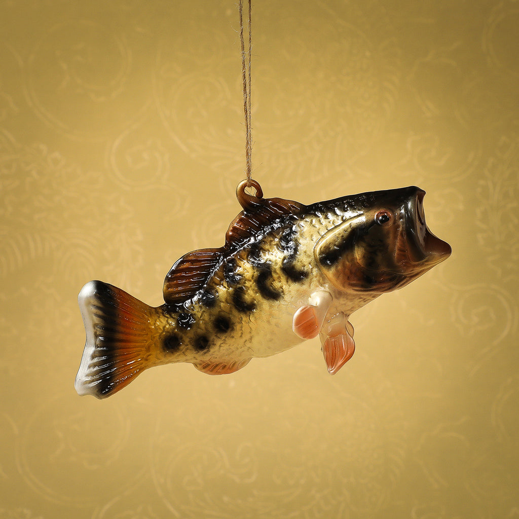 Large glass mouth bass ornament