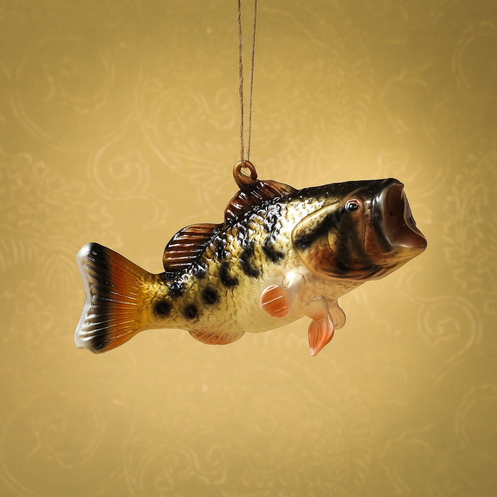 Large glass mouth bass ornament