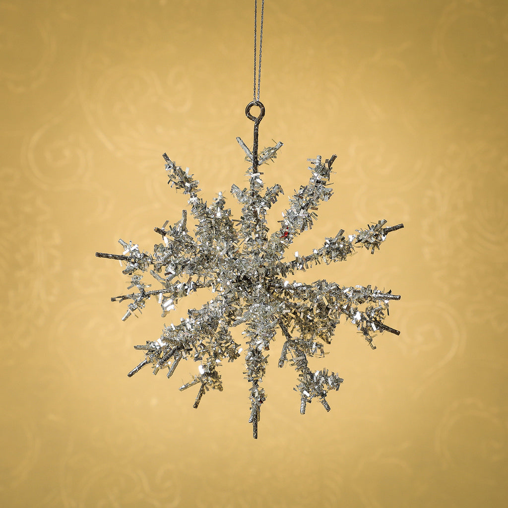 Small tinsel snowflakes