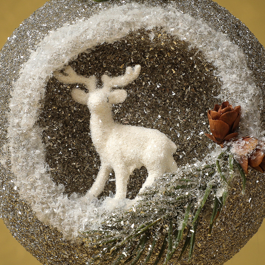 Deer Peek-A-Boo Ornament in Silver