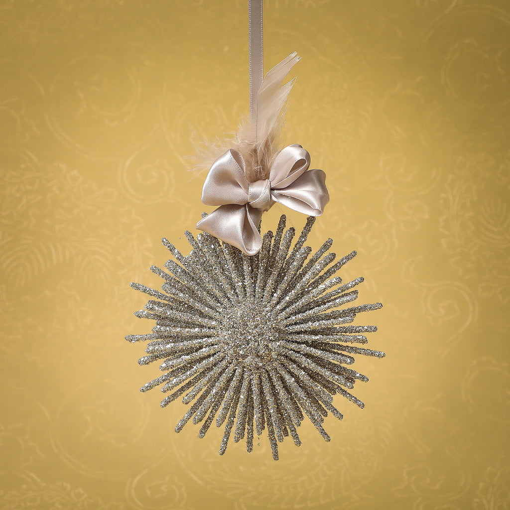Starburst Silver Glitter Ornament