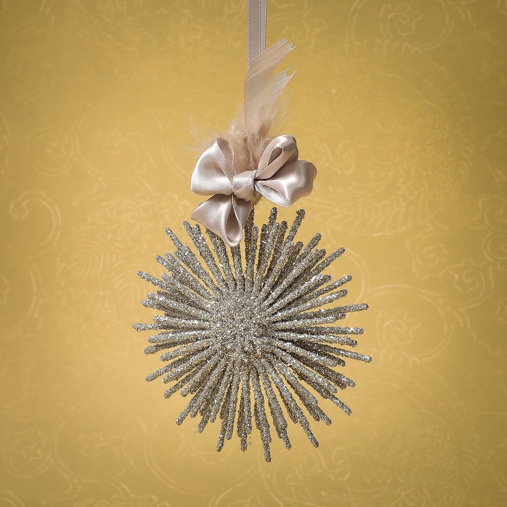 Starburst Silver Glitter Ornament